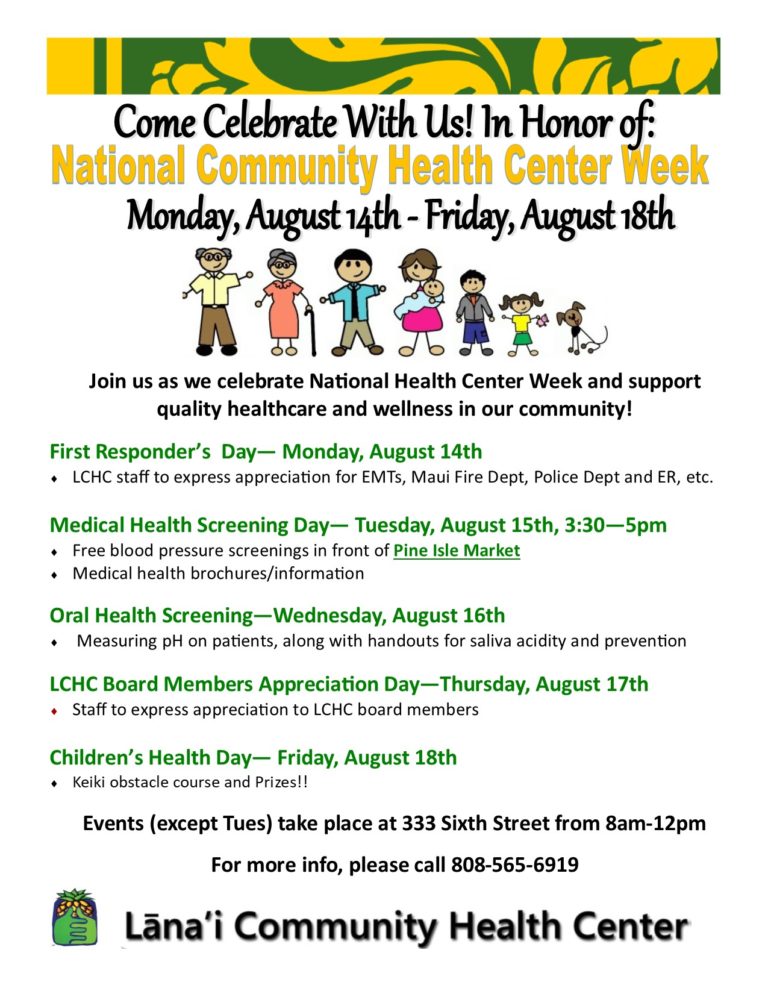 Celebrate National Community Health Center Week! - Lānai Community ...